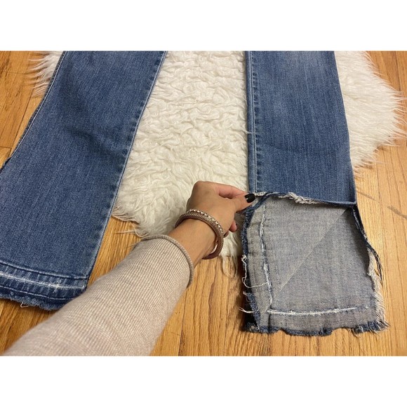 Joe’s Microflare High Rise Skinny Flare Ripped Distressed Jeans Size 24 Midge - Picture 5 of 10